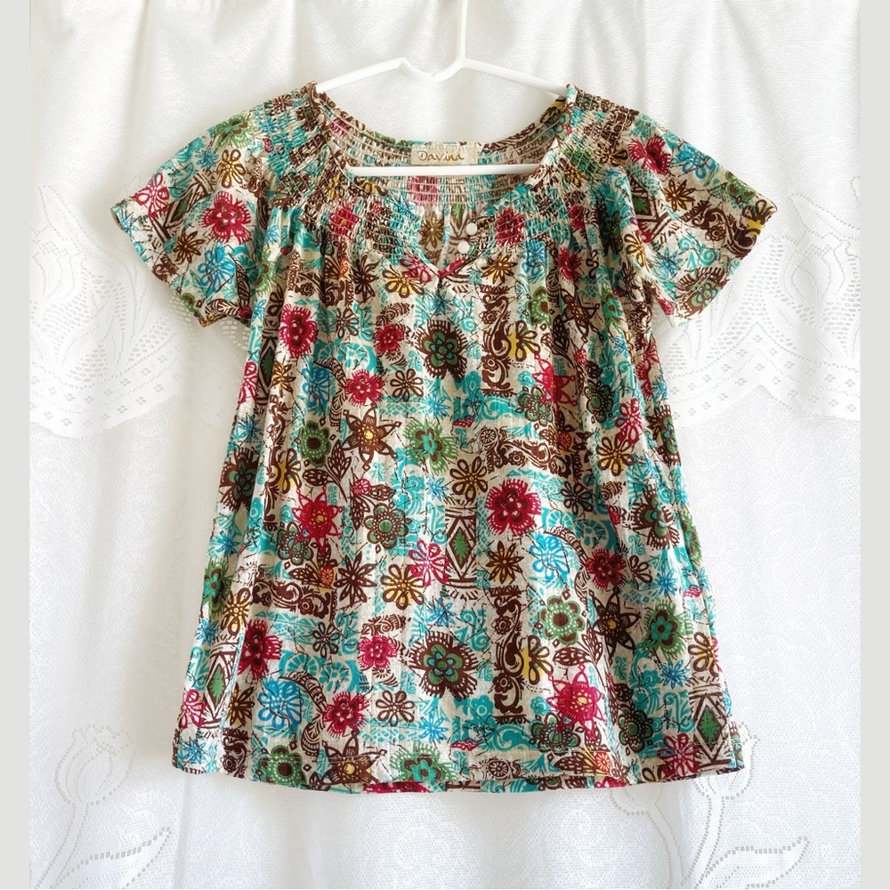 Cute Colorful Print Blouse